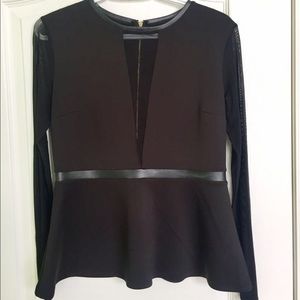Black peplum top